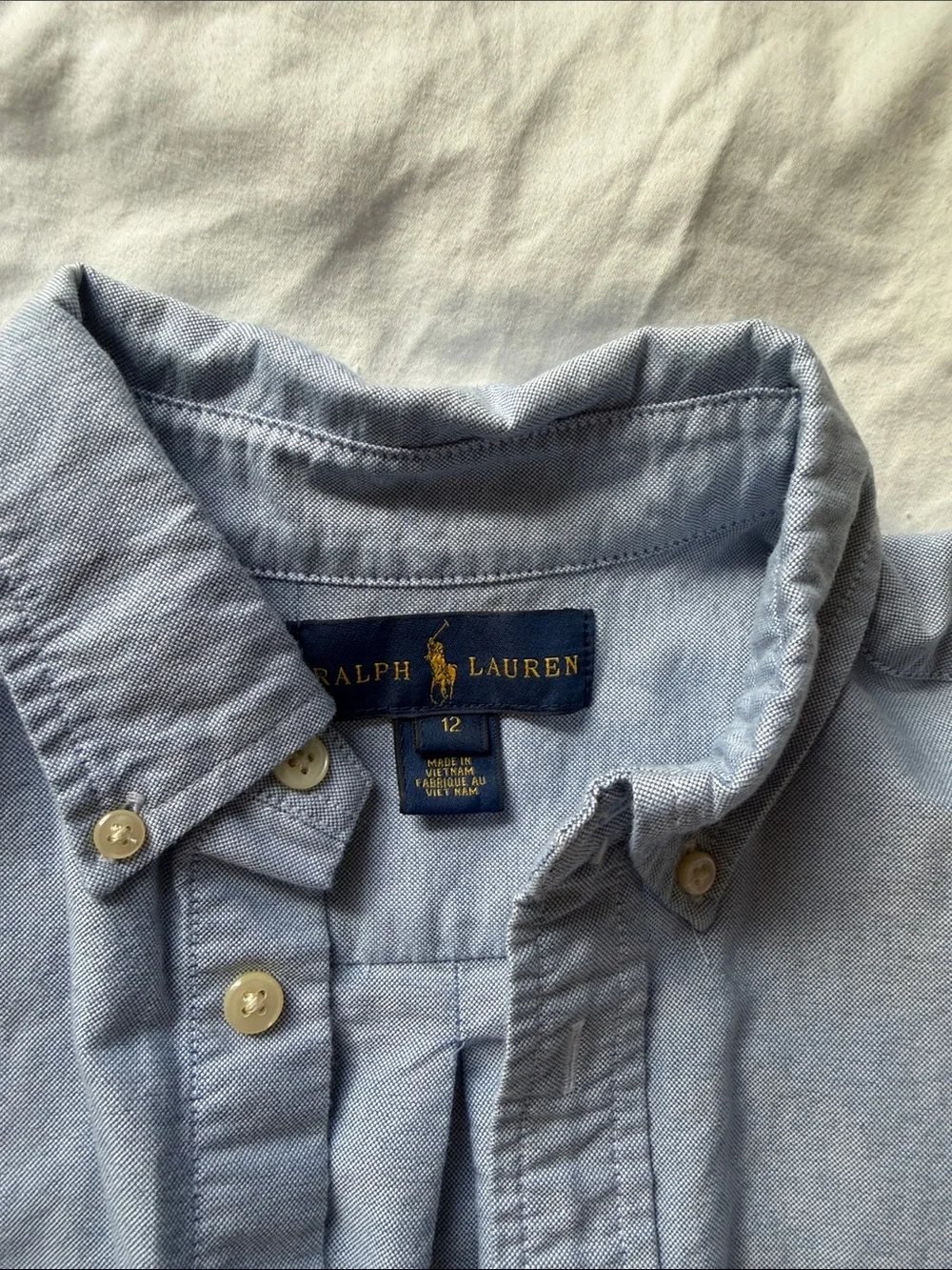 Ralph Lauren Light Blue Button-Down Oxford Shirt with Pony Embroidery